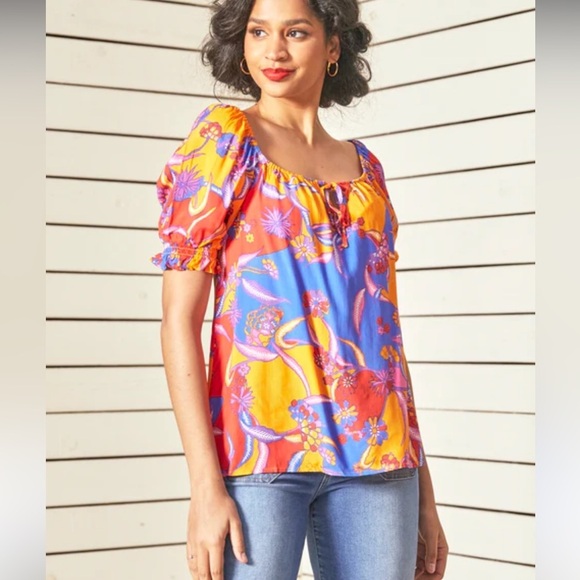 Modcloth Tops - ModCloth In All My Vibrance Floral Top